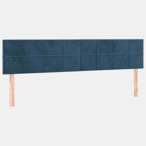 vidaXL Cabeceira de cama 2 pcs veludo 90x5x7888 cm azul-escuro