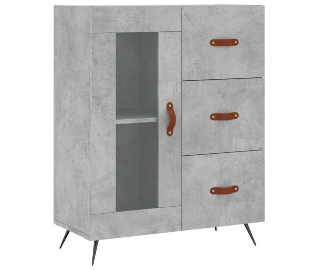 Vidaxl aparador de madera de ingeniería gris hormigón 69,5x34x90 cm