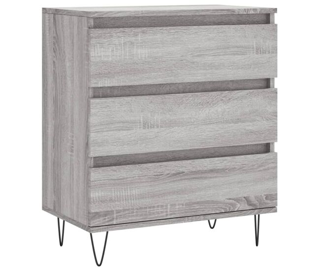 Vidaxl aparador de madera contrachapada gris sonoma 60x35x70 cm