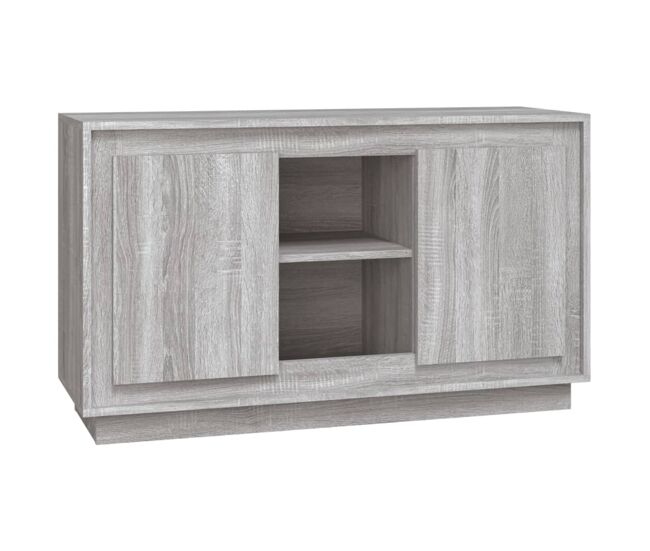 Vidaxl aparador de madera contrachapada gris sonoma 102x35x60 cm