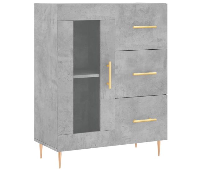 Vidaxl aparador de madera de ingeniería gris hormigón 69,5x34x90 cm