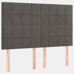 vidaXL Cabeceira Cinza Escuro 144x5x118128 cm Veludo