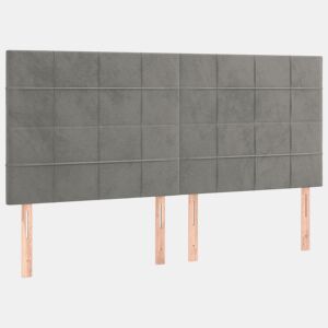 vidaXL Cabeceira Cinza Claro 160x5x118128 cm Veludo