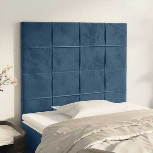 vidaXL Cabeceira Azul Escuro 100x5x118128 cm Veludo vidaXL Cabeceira Azul Escuro 100x5x118128 cm Veludo