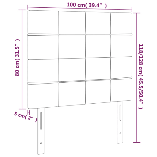 vidaXL Cabeceira Azul Escuro 100x5x118128 cm Veludo vidaXL Cabeceira Azul Escuro 100x5x118128 cm Veludo