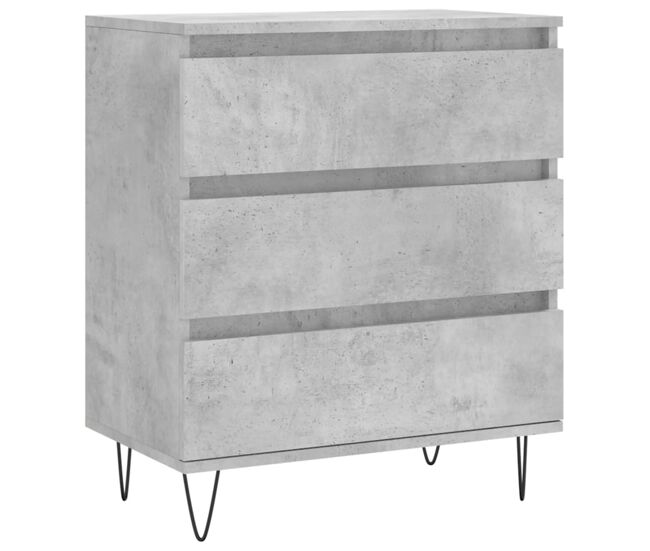 Vidaxl aparador de madera contrachapada gris hormigón 60x35x70 cm