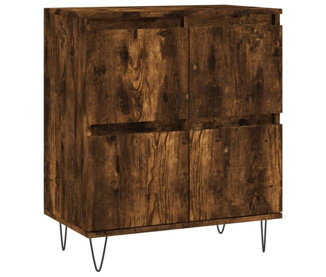 Vidaxl aparador madera contrachapada color roble ahumado 60x35x70 cm