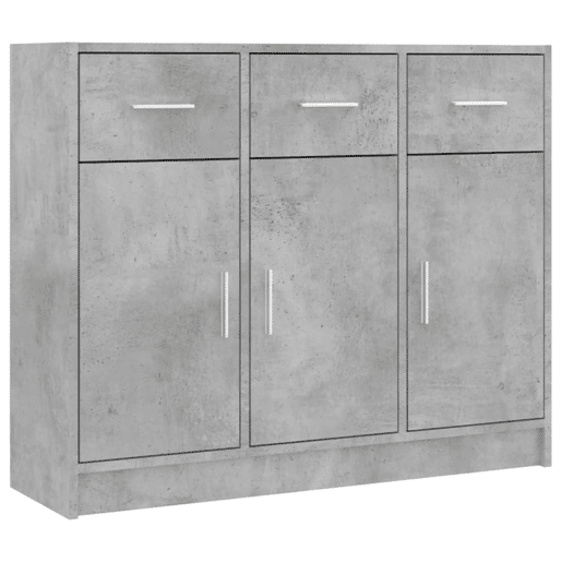 vidaXL Aparador 91x28x75 cm derivados de madeira cinzento-cimento