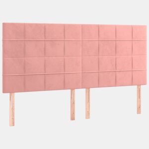 vidaXL Cabeceira Rosa 200x5x118128 cm Veludo
