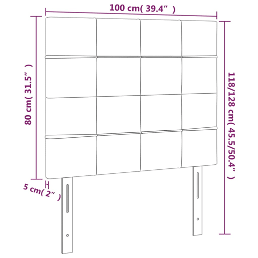 vidaXL Cabeceira Cinza Escuro 100x5x118128 cm Veludo