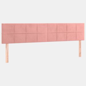 vidaXL Cabeceira de cama 2 pcs veludo 90x5x7888 cm rosa