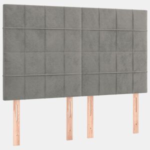 vidaXL Cabeceira Cinza Claro 144x5x118128 cm Veludo