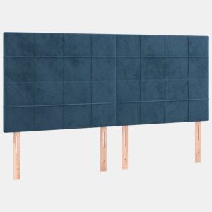 vidaXL Cabeceira Azul Escuro 180x5x118128 cm Veludo