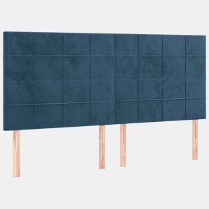 vidaXL Cabeceira Azul Escuro 160x5x118128 cm Veludo