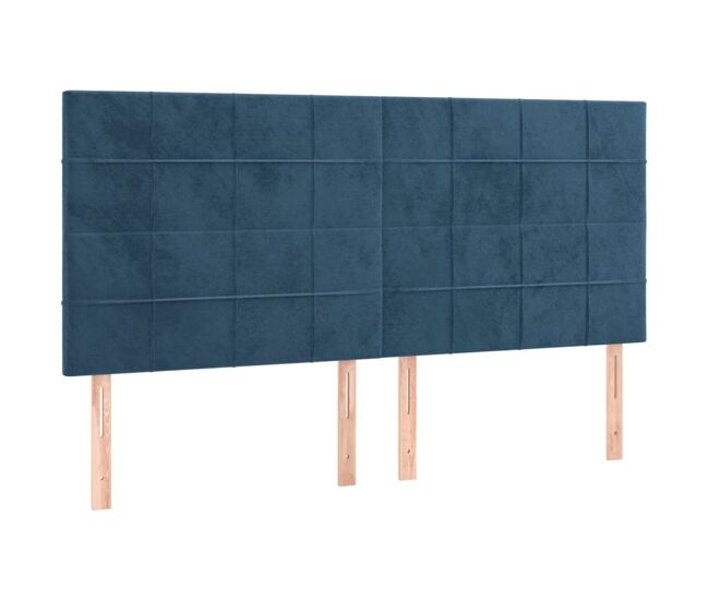 Vidaxl cabecero de cama azul oscuro 160x5x118/128 cm terciopelo