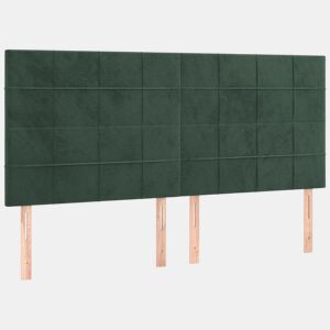 vidaXL Cabeceira Verde Escuro 200x5x118128 cm Veludo