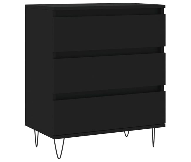 Vidaxl aparador de madera contrachapada negro 60x35x70 cm