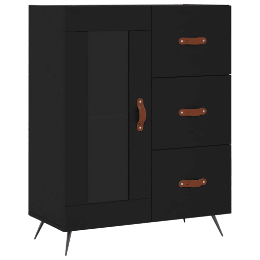 vidaXL Aparador 69,5x34x90 cm derivados de madeira preto