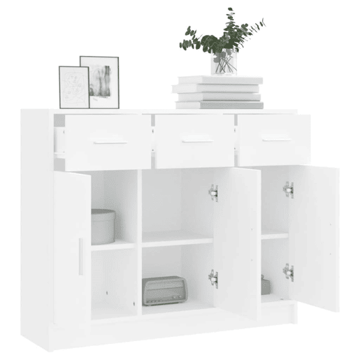 vidaXL Aparador Branco 91x28x75 cm Madeira Engenheirada