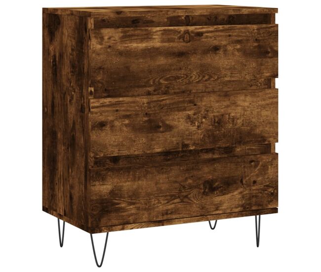 Vidaxl aparador madera contrachapada color roble ahumado 60x35x70 cm