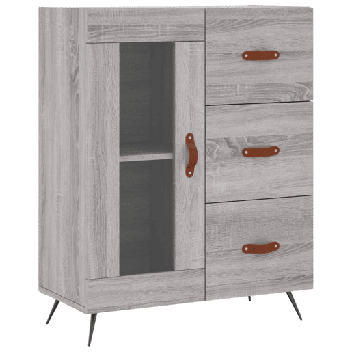 vidaXL Aparador 69,5x34x90 cm derivados de madeira cinzento sonoma