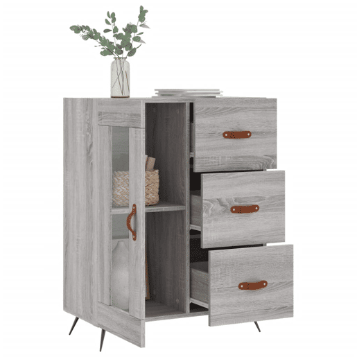 vidaXL Aparador 69,5x34x90 cm derivados de madeira cinzento sonoma
