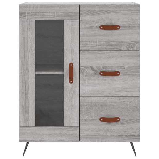 vidaXL Aparador 69,5x34x90 cm derivados de madeira cinzento sonoma