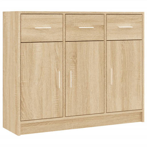 vidaXL Aparador 91x28x75 cm derivados de madeira carvalho sonoma