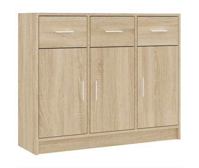 Vidaxl aparador de madera de ingeniería color roble sonoma 91x28x75 cm