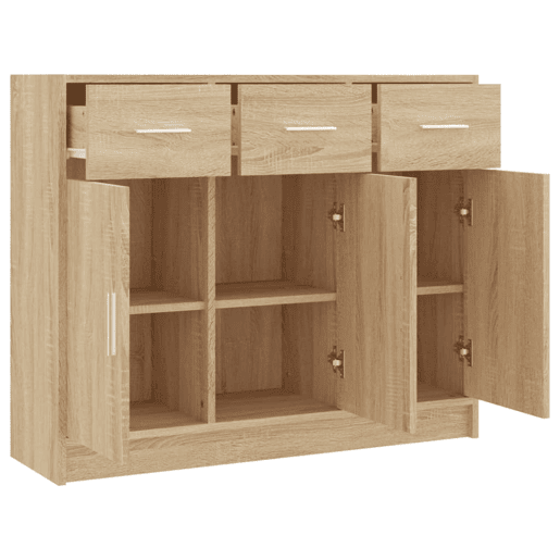 vidaXL Aparador 91x28x75 cm derivados de madeira carvalho sonoma