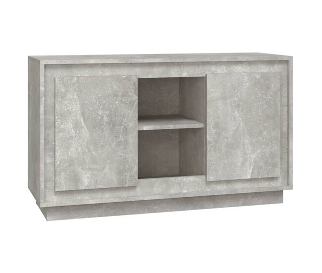 Vidaxl aparador de madera contrachapada gris hormigón 102x35x60 cm