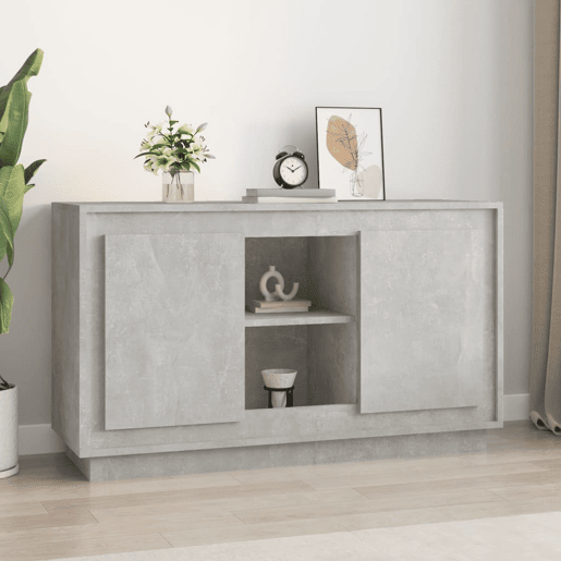 vidaXL Aparador 102x35x60 cm derivados de madeira cinzento cimento