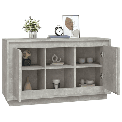 vidaXL Aparador 102x35x60 cm derivados de madeira cinzento cimento