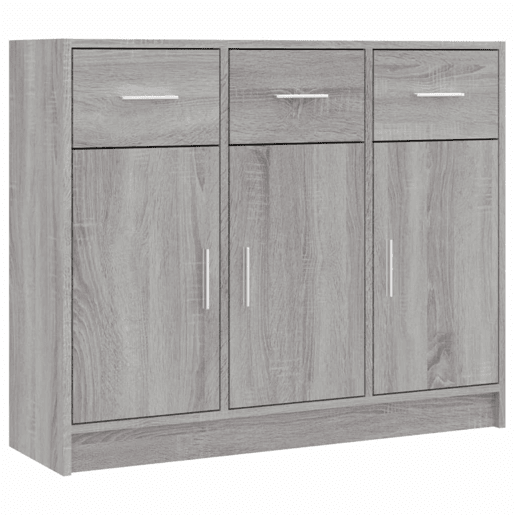 vidaXL Aparador 91x28x75 cm derivados de madeira cinzento sonoma