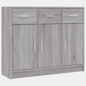 vidaXL Aparador 91x28x75 cm derivados de madeira cinzento sonoma