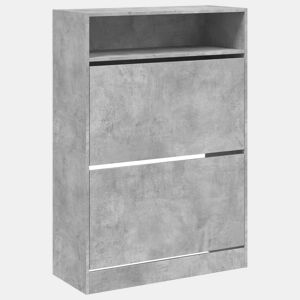 vidaXL Sapateira c 2 gavetas articuladas 80x34x116 cm cinza cimento