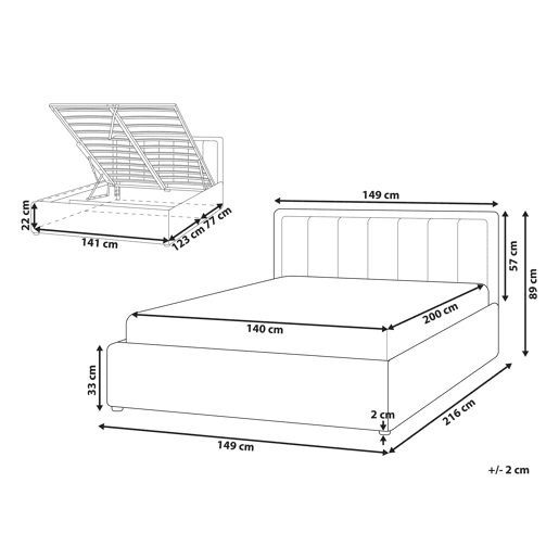 Beliani Cama baú Bouclé MONTLAUR