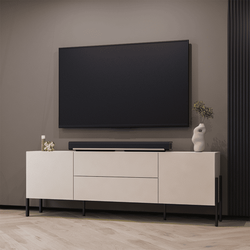 Móvel TV de 2 portas e 2 gavetas 200 cm Bérénice Cachemire