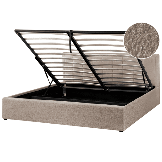 Beliani Cama baú Bouclé MONTLAUR Beliani Cama baú Bouclé MONTLAUR