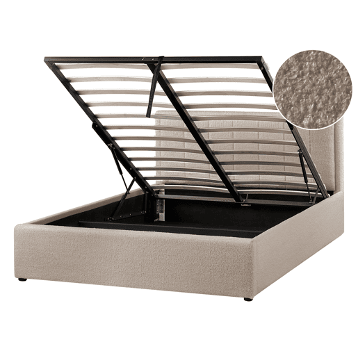 Beliani Cama baú Bouclé MONTLAUR Beliani Cama baú Bouclé MONTLAUR