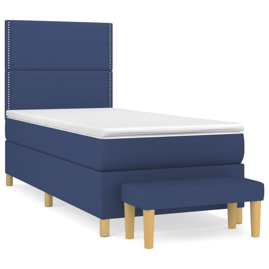 Cama box spring 100x200 Azul