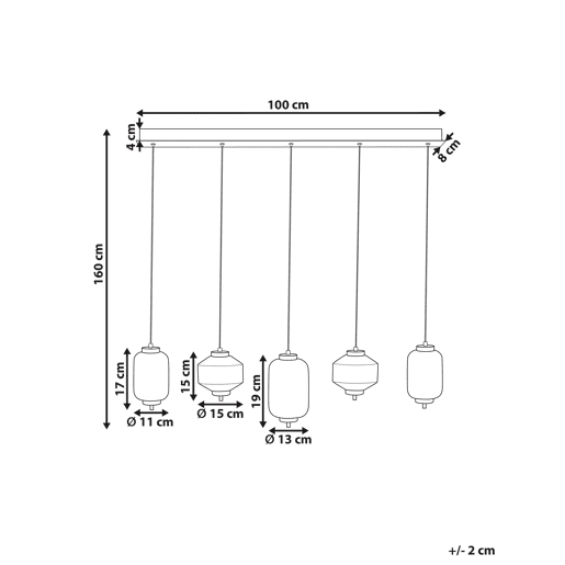 Candeeiro LED suspenso SULLANE LED Vidro Multicolor