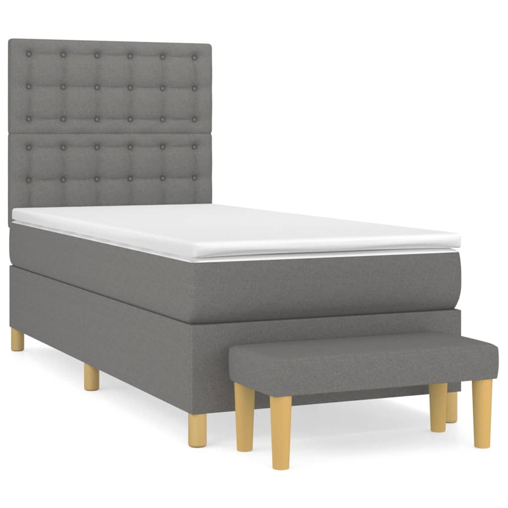 Cama box spring 100x200 Gris Oscuro