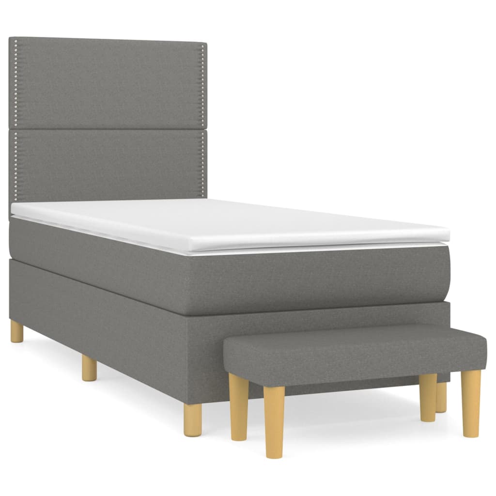 Cama box spring 100x200 Gris Oscuro