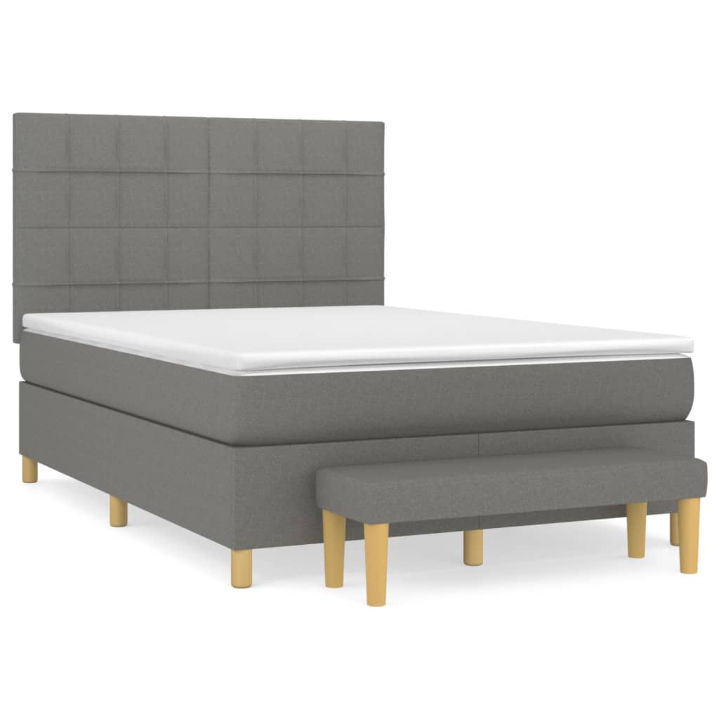 Cama box spring 140x190 Gris Oscuro