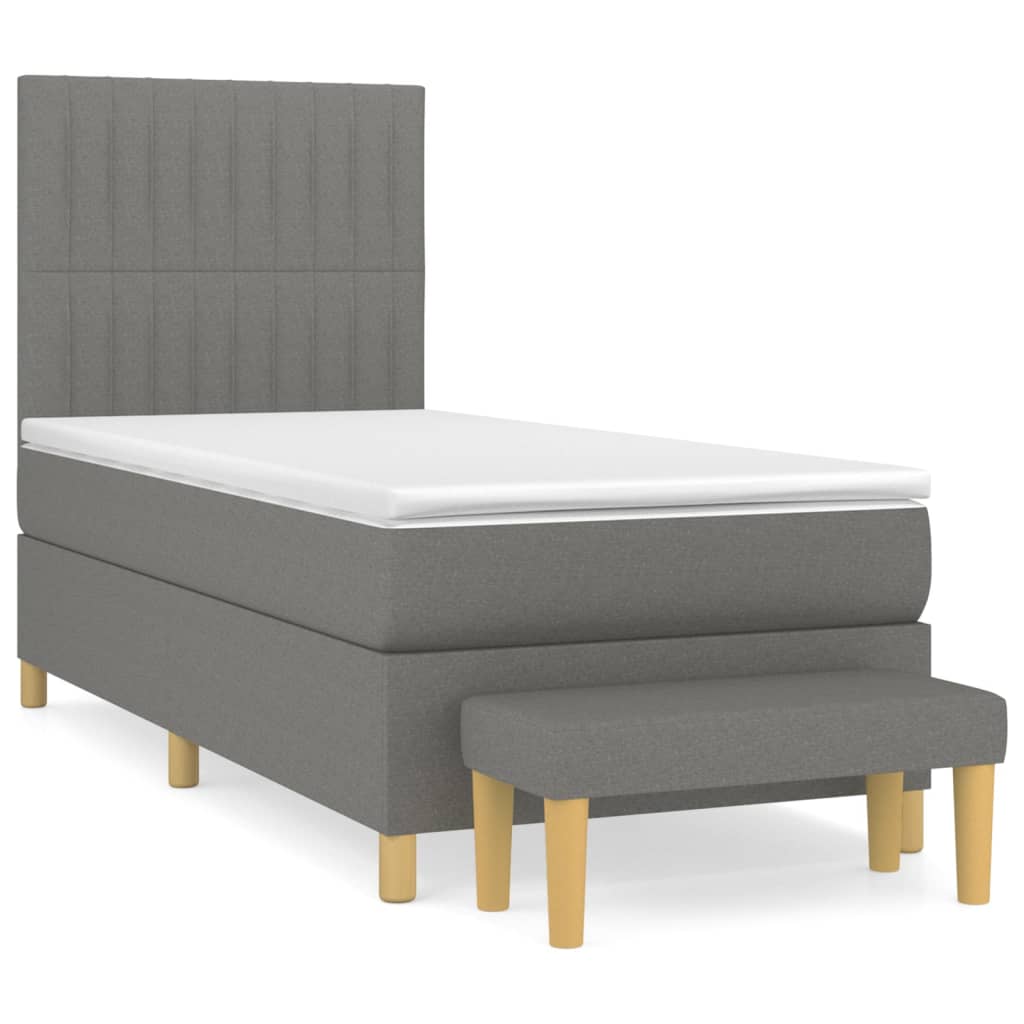 Cama box spring 100x200 Gris Oscuro