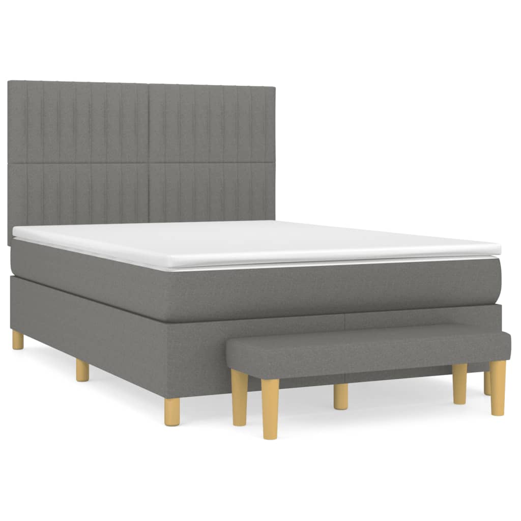 Cama box spring 140x190 Gris Oscuro