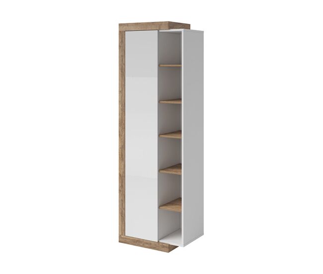 Armario 1 puerta azior blanco y madera
