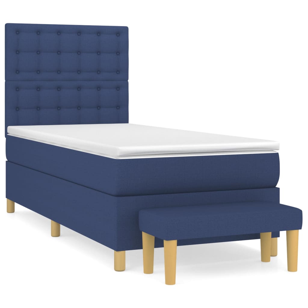 Cama box spring 100x200 Azul