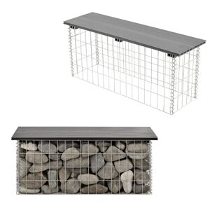 Banco de jardim gabião Friesland WPC 100 x 30 x 30 x 45 cm preto pro.tec